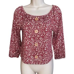 Self esteem super soft comfortable elastic openshoulder Burgundy Floral small